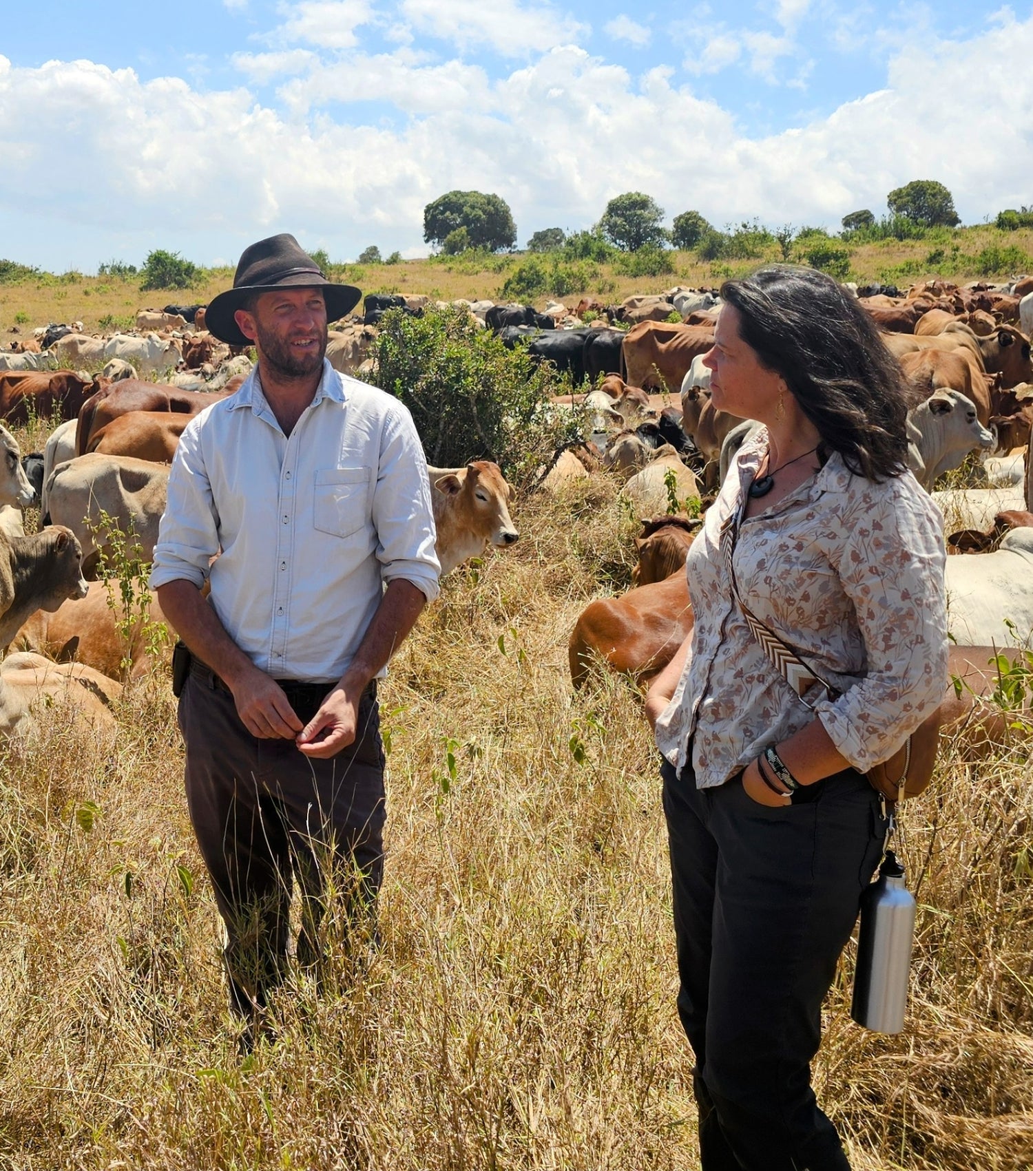 Nicole Masters in a field with Cows