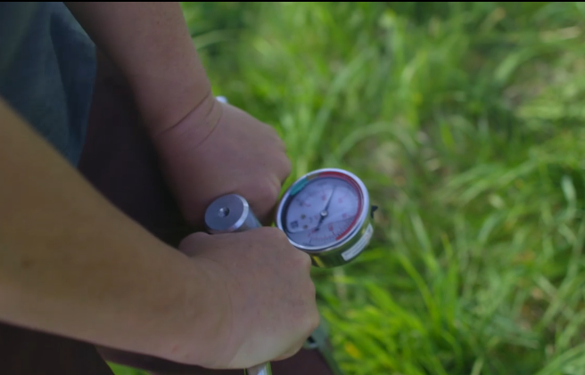 soil penetrometer in the earth