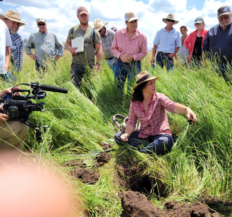 Nicole Masters digs a hole